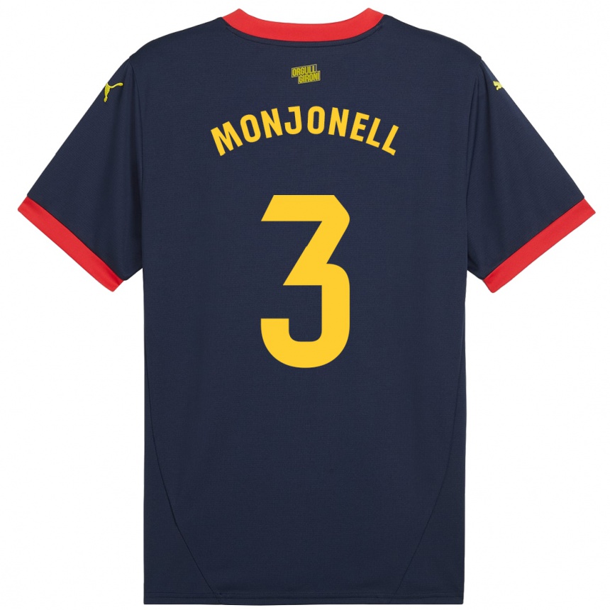 Niño Fútbol Camiseta Eric Monjonell #3 Azul Marino Rojo 2ª Equipación 2024/25 Argentina