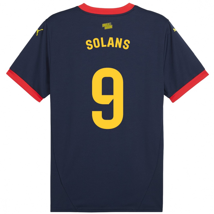 Niño Fútbol Camiseta Sergi Solans #9 Azul Marino Rojo 2ª Equipación 2024/25 Argentina