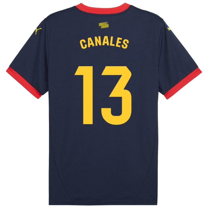 Niño Fútbol Camiseta Juanvi Canales #13 Azul Marino Rojo 2ª Equipación 2024/25 Argentina