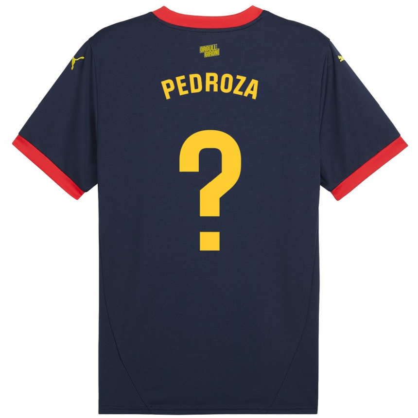 Niño Fútbol Camiseta Gerardo Pedroza #0 Azul Marino Rojo 2ª Equipación 2024/25 Argentina