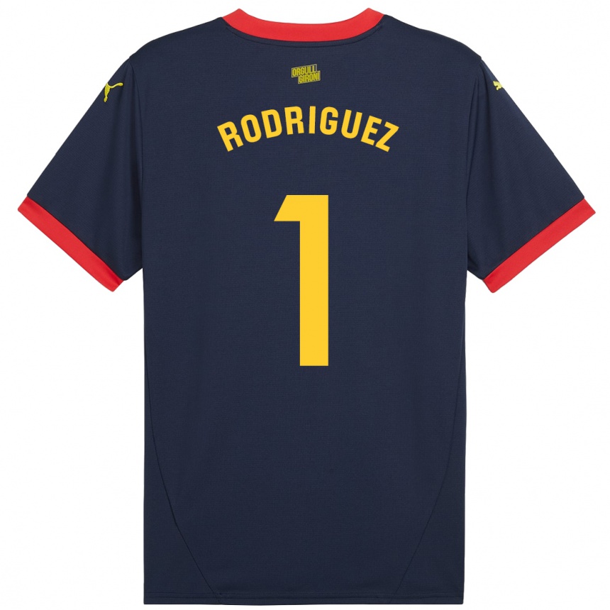 Niño Fútbol Camiseta Maria Rodríguez #1 Azul Marino Rojo 2ª Equipación 2024/25 Argentina