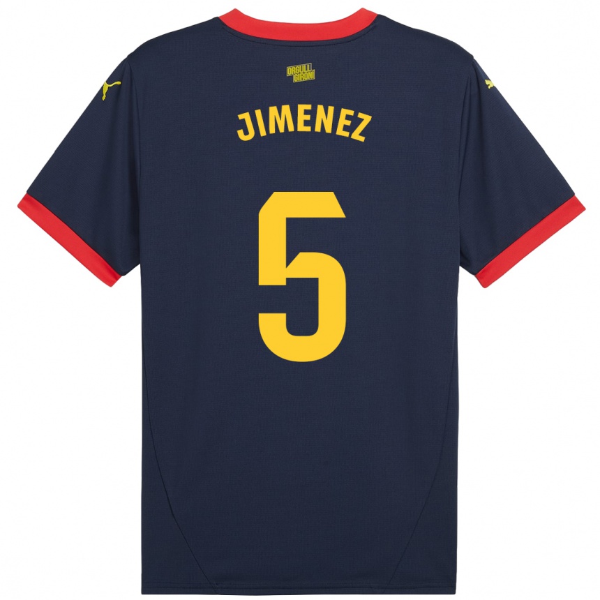 Niño Fútbol Camiseta Ángela Jiménez #5 Azul Marino Rojo 2ª Equipación 2024/25 Argentina