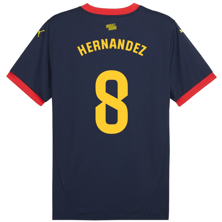 Niño Fútbol Camiseta Sofia Hernández #8 Azul Marino Rojo 2ª Equipación 2024/25 Argentina