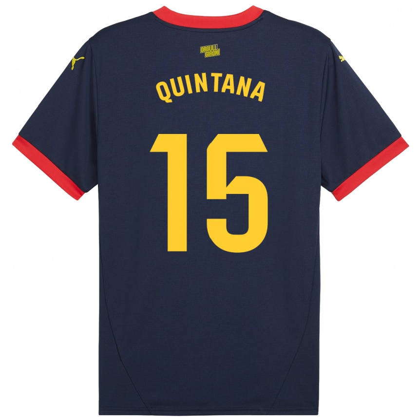 Niño Fútbol Camiseta Amru Quintana #15 Azul Marino Rojo 2ª Equipación 2024/25 Argentina