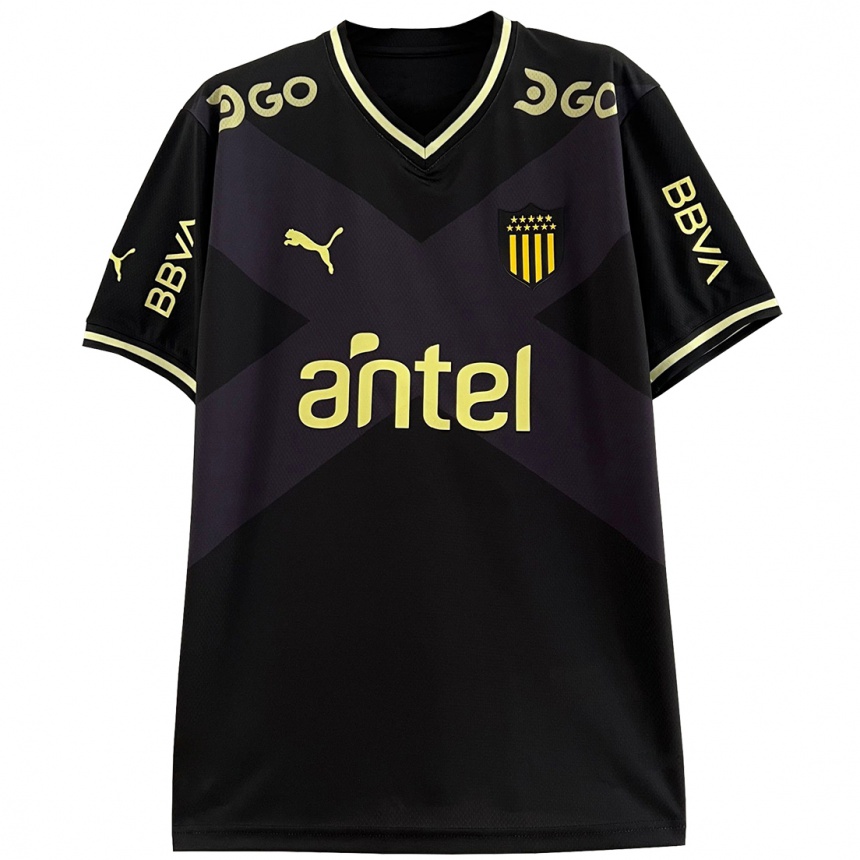 Niño Fútbol Camiseta Javier Cabrera #7 Negro Amarillo 2ª Equipación 2024/25 Argentina