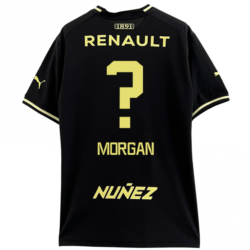 Niño Fútbol Camiseta Kevin Morgan #0 Negro Amarillo 2ª Equipación 2024/25 Argentina