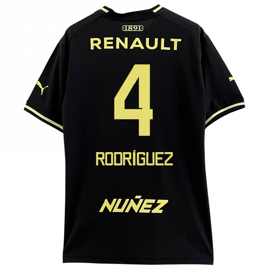 Niño Fútbol Camiseta Guzmán Rodríguez #4 Negro Amarillo 2ª Equipación 2024/25 Argentina