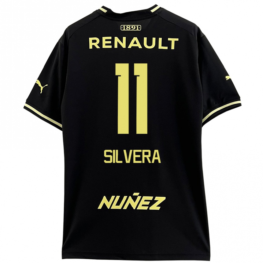 Niño Fútbol Camiseta Maximiliano Silvera #11 Negro Amarillo 2ª Equipación 2024/25 Argentina