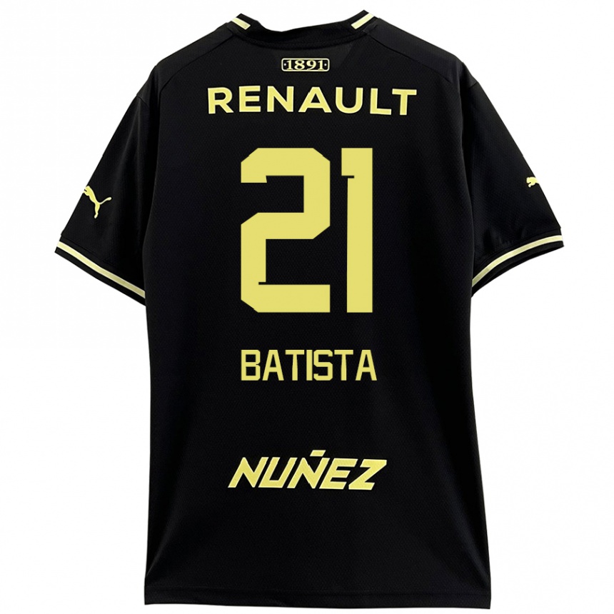 Niño Fútbol Camiseta Facundo Batista #21 Negro Amarillo 2ª Equipación 2024/25 Argentina