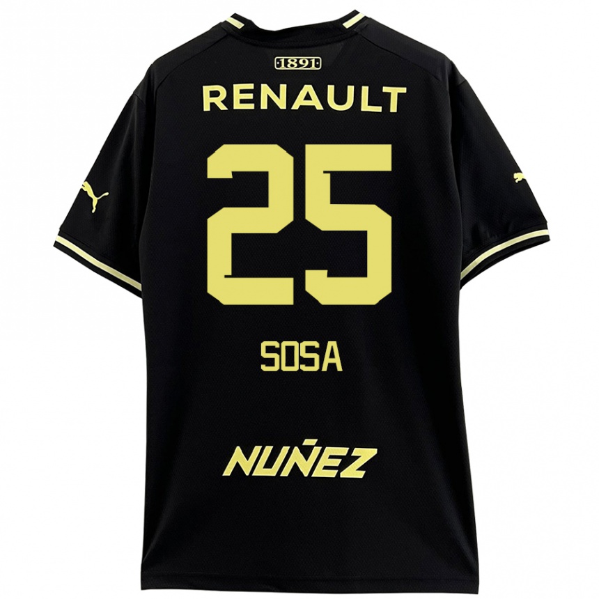 Niño Fútbol Camiseta Ignacio Sosa #25 Negro Amarillo 2ª Equipación 2024/25 Argentina