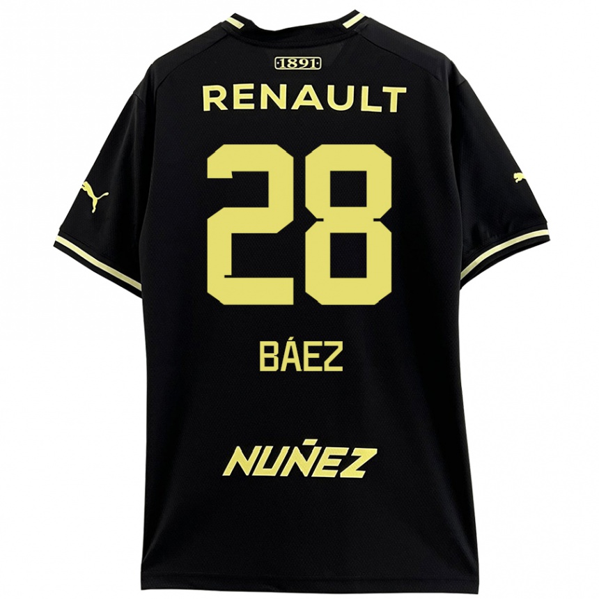 Niño Fútbol Camiseta Jaime Báez #28 Negro Amarillo 2ª Equipación 2024/25 Argentina