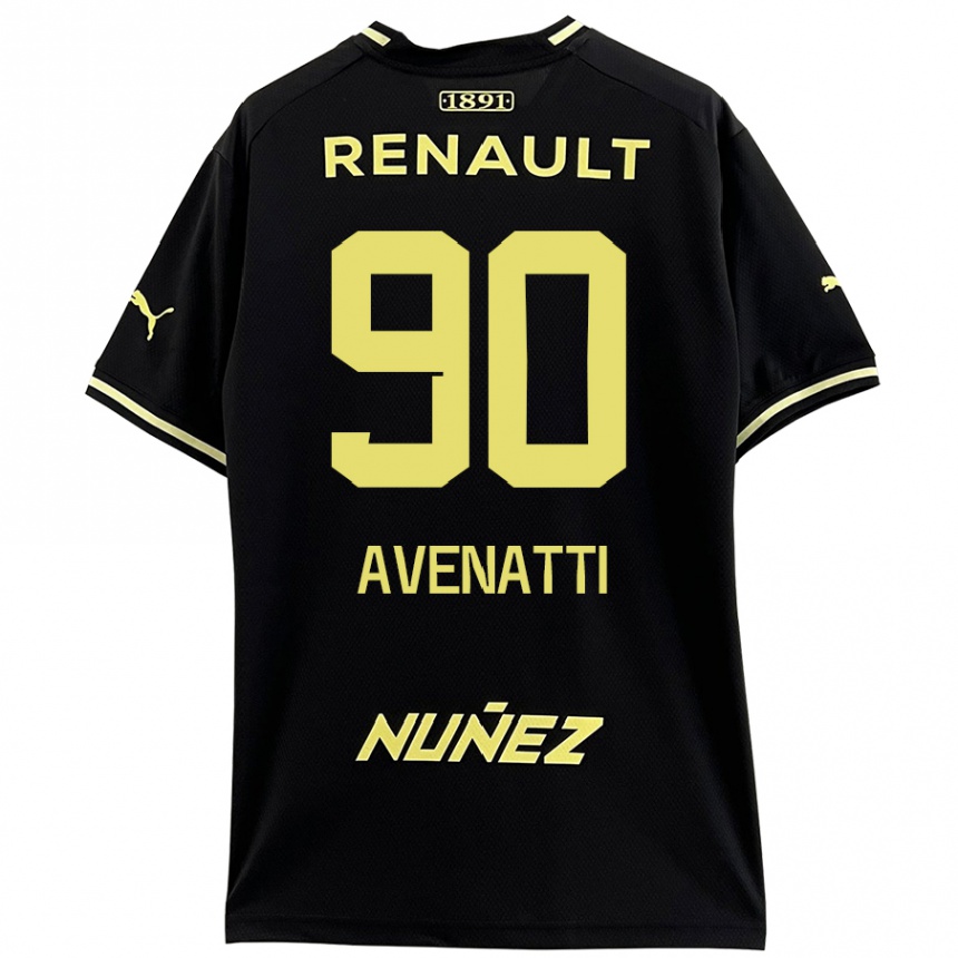 Niño Fútbol Camiseta Felipe Avenatti #90 Negro Amarillo 2ª Equipación 2024/25 Argentina