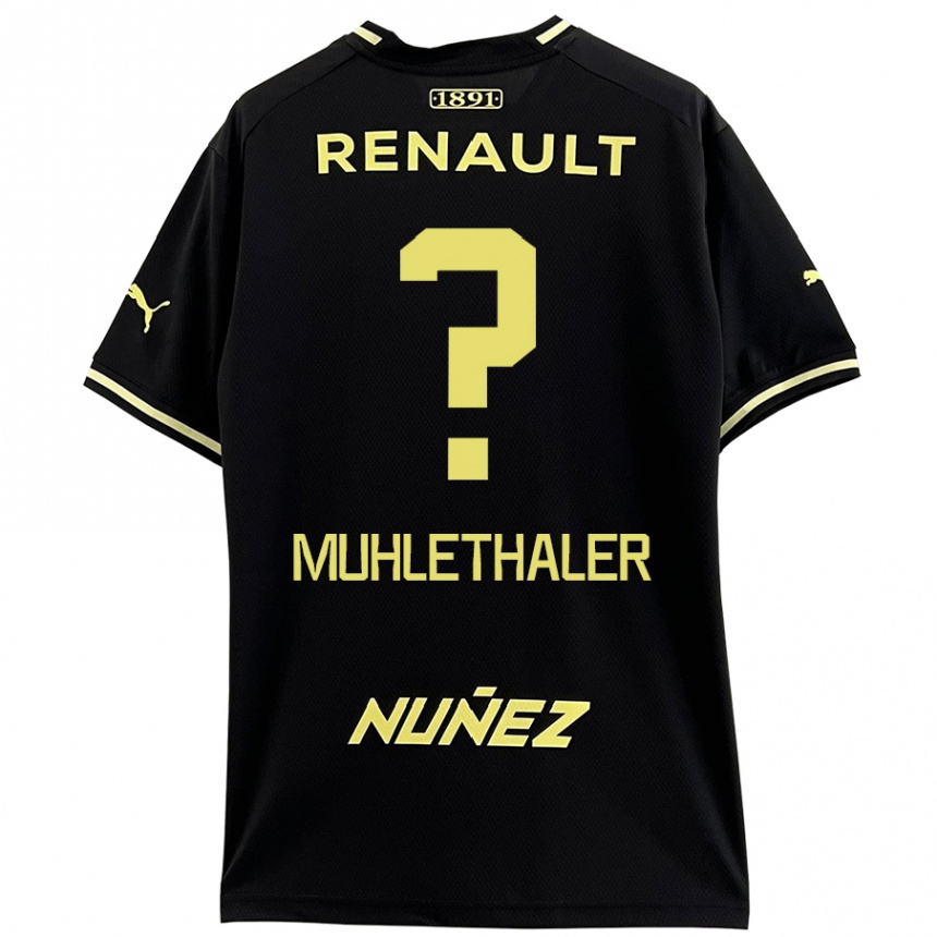 Niño Fútbol Camiseta Stiven Muhlethaler #0 Negro Amarillo 2ª Equipación 2024/25 Argentina