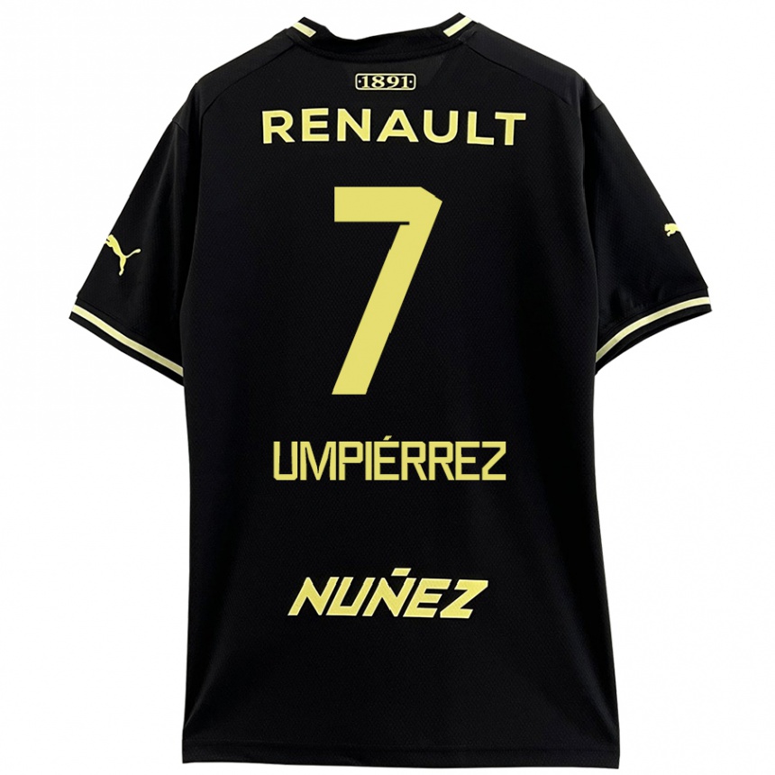 Niño Fútbol Camiseta Leandro Umpiérrez #7 Negro Amarillo 2ª Equipación 2024/25 Argentina