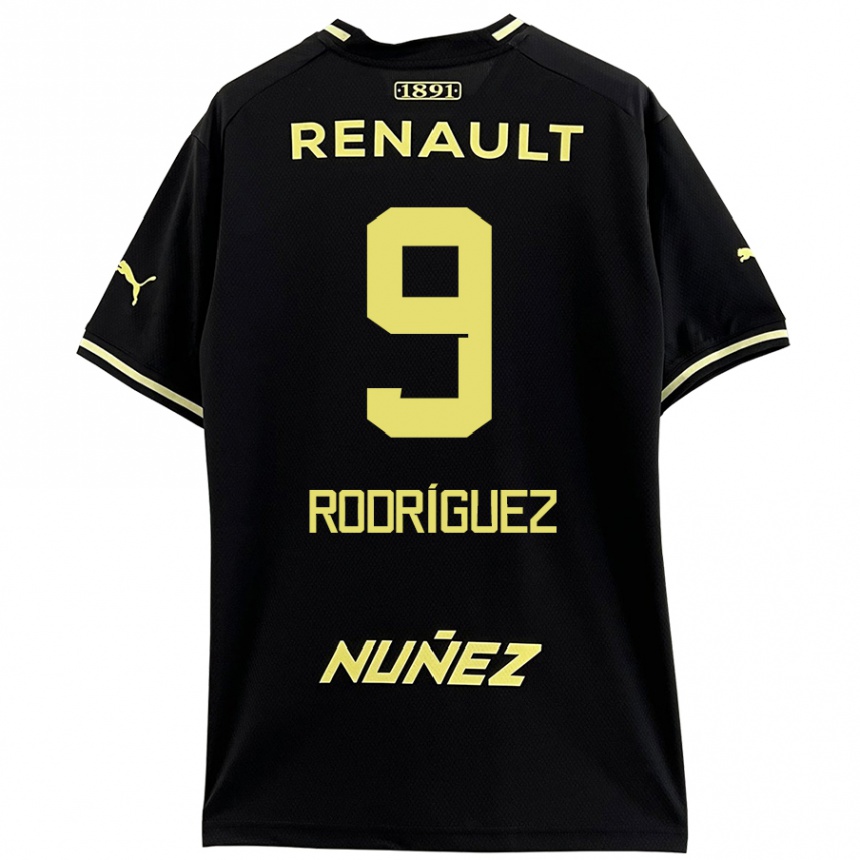 Niño Fútbol Camiseta Agustín Rodríguez #9 Negro Amarillo 2ª Equipación 2024/25 Argentina