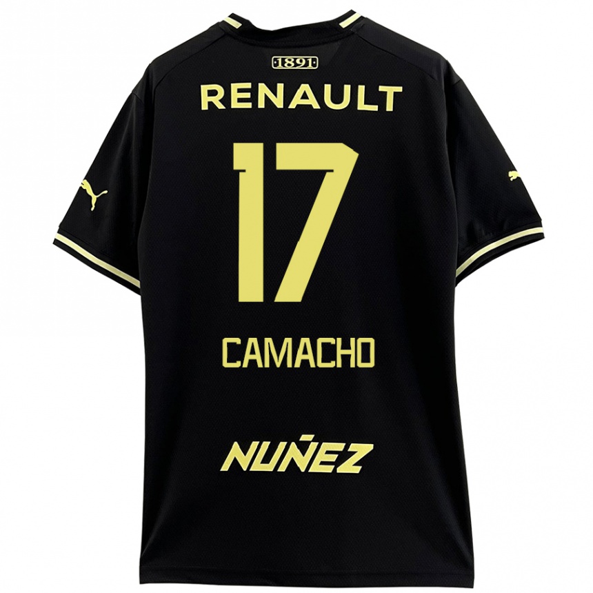 Niño Fútbol Camiseta Sebastián Camacho #17 Negro Amarillo 2ª Equipación 2024/25 Argentina