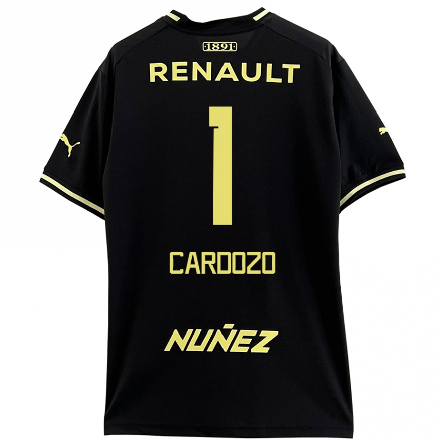 Niño Fútbol Camiseta Thiago Cardozo #1 Negro Amarillo 2ª Equipación 2024/25 Argentina