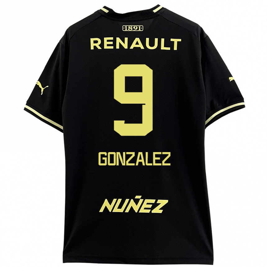 Niño Fútbol Camiseta Franco González #9 Negro Amarillo 2ª Equipación 2024/25 Argentina