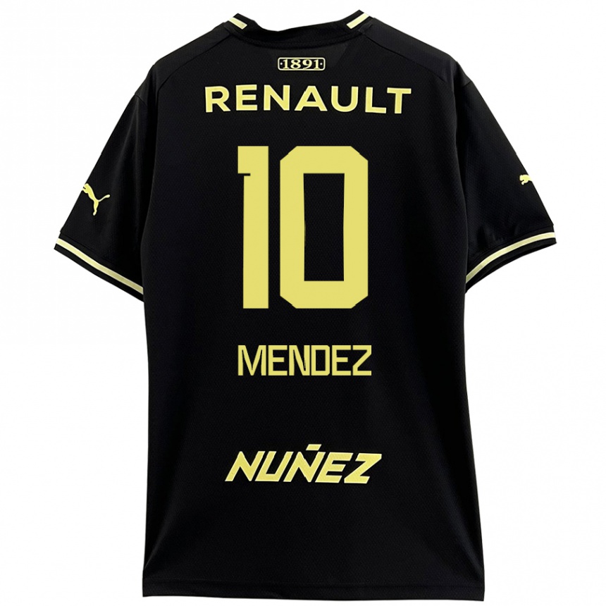 Niño Fútbol Camiseta Kevin Méndez #10 Negro Amarillo 2ª Equipación 2024/25 Argentina