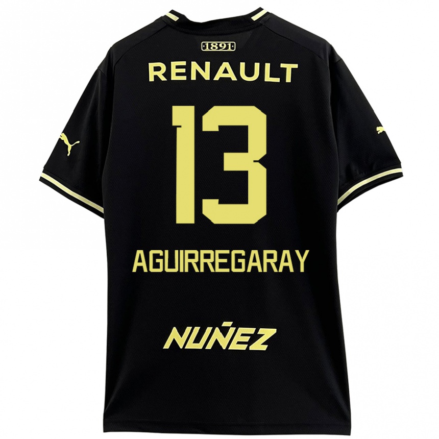 Niño Fútbol Camiseta Matías Aguirregaray #13 Negro Amarillo 2ª Equipación 2024/25 Argentina