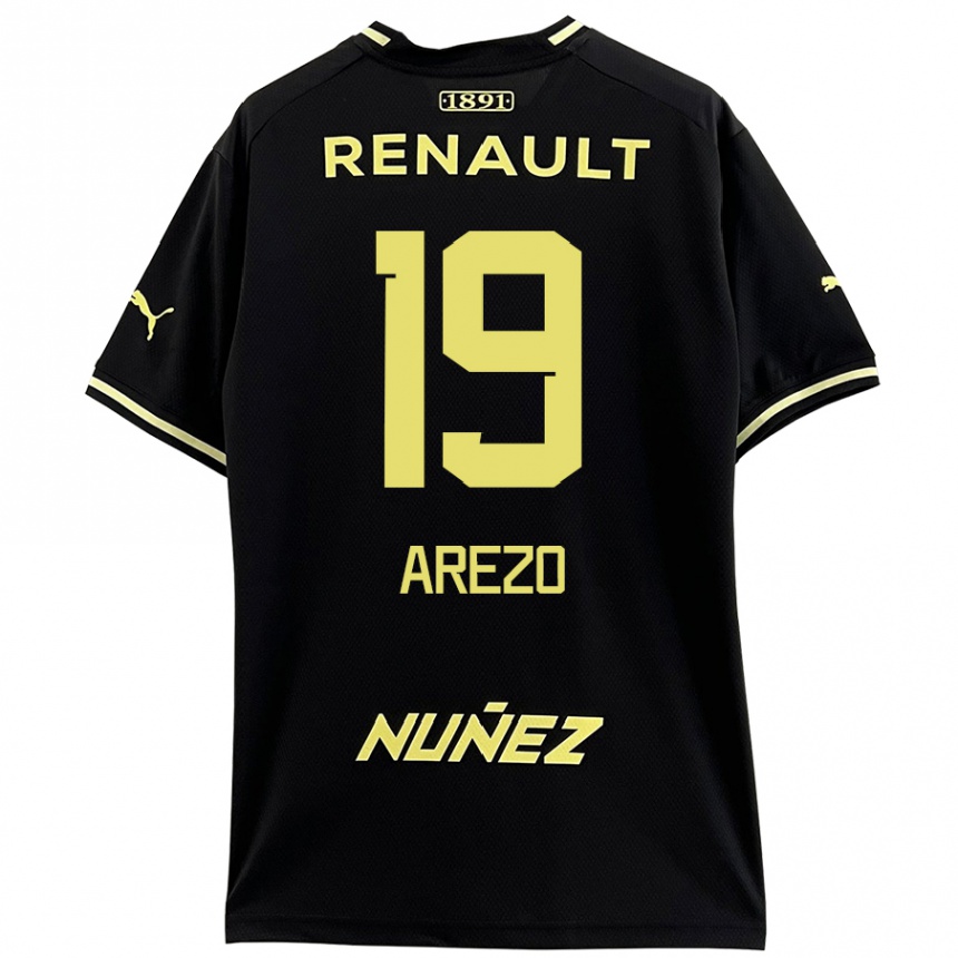 Niño Fútbol Camiseta Matías Arezo #19 Negro Amarillo 2ª Equipación 2024/25 Argentina