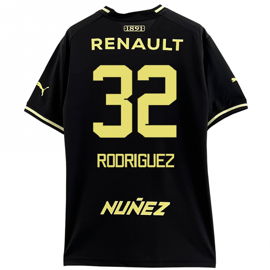 Niño Fútbol Camiseta Randall Rodríguez #32 Negro Amarillo 2ª Equipación 2024/25 Argentina