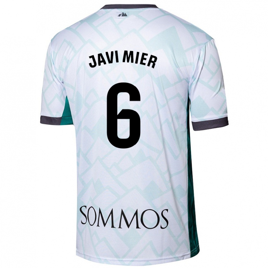 Niño Fútbol Camiseta Javi Mier #6 Blanco Verde 2ª Equipación 2024/25 Argentina