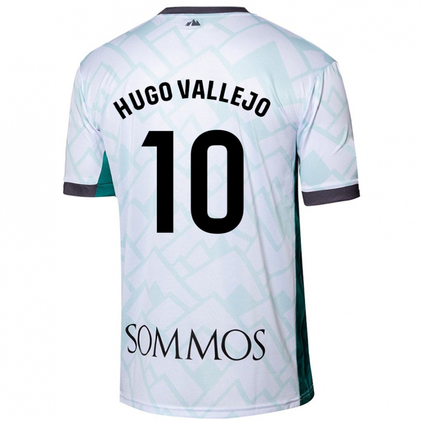 Niño Fútbol Camiseta Hugo Vallejo #10 Blanco Verde 2ª Equipación 2024/25 Argentina