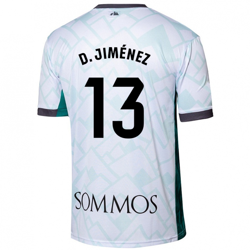 Niño Fútbol Camiseta Dani Jiménez #13 Blanco Verde 2ª Equipación 2024/25 Argentina