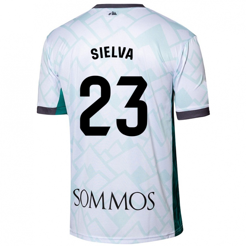 Niño Fútbol Camiseta Óscar Sielva #23 Blanco Verde 2ª Equipación 2024/25 Argentina