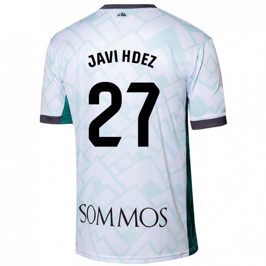 Niño Fútbol Camiseta Javi Hernández #27 Blanco Verde 2ª Equipación 2024/25 Argentina