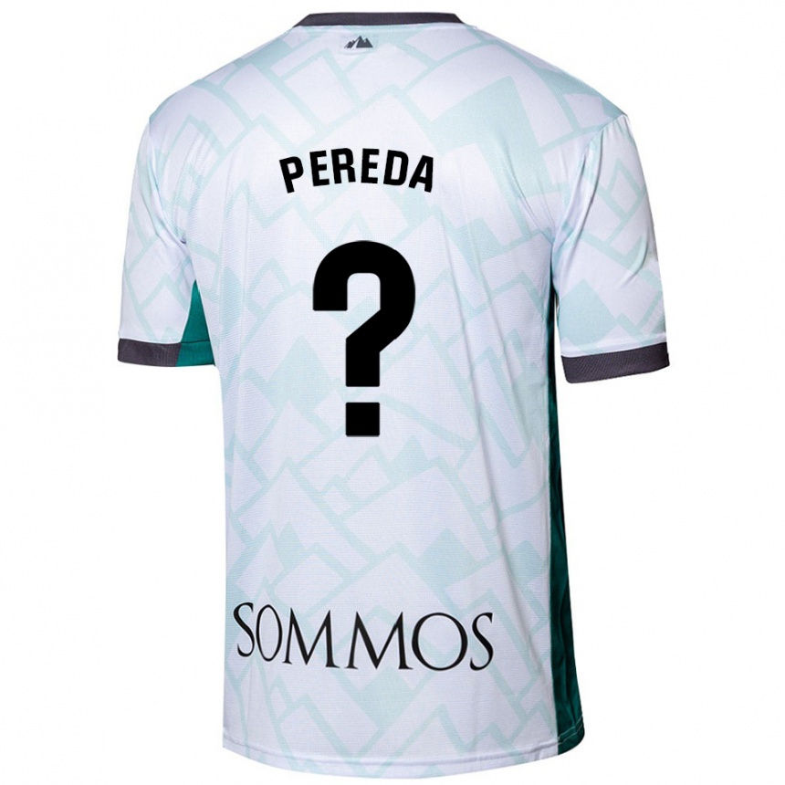 Niño Fútbol Camiseta Adrián Pereda #0 Blanco Verde 2ª Equipación 2024/25 Argentina