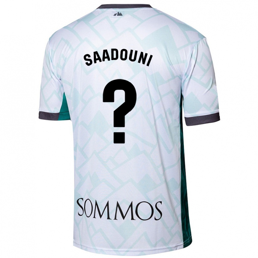 Niño Fútbol Camiseta Mohammed Saadouni #0 Blanco Verde 2ª Equipación 2024/25 Argentina