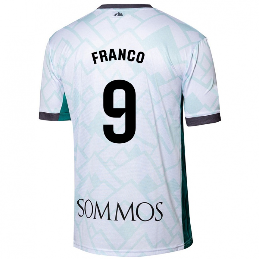 Niño Fútbol Camiseta Santi Franco #9 Blanco Verde 2ª Equipación 2024/25 Argentina