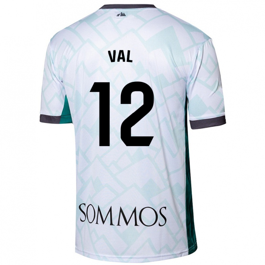 Niño Fútbol Camiseta Ángel Val #12 Blanco Verde 2ª Equipación 2024/25 Argentina