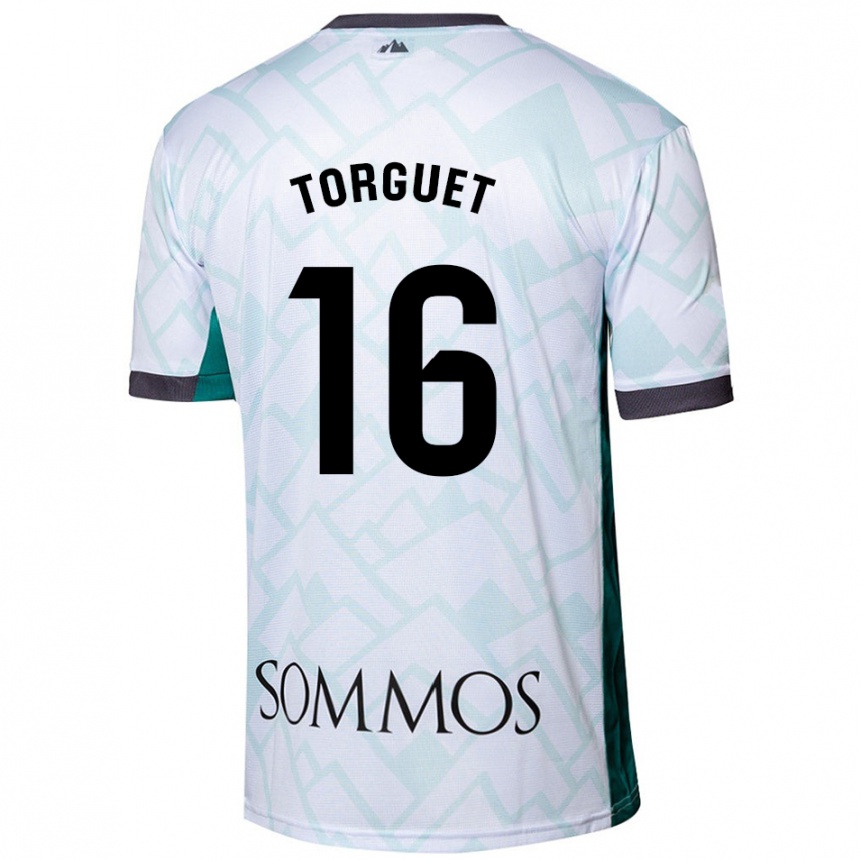 Niño Fútbol Camiseta Miguel Torguet #16 Blanco Verde 2ª Equipación 2024/25 Argentina