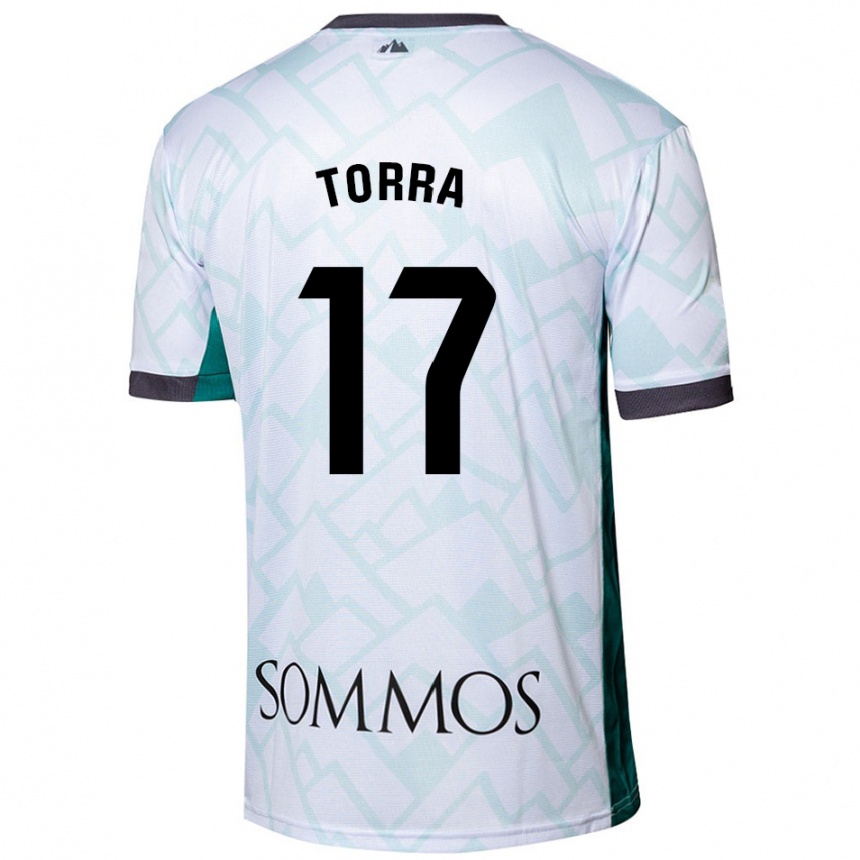 Niño Fútbol Camiseta Marc Torra #17 Blanco Verde 2ª Equipación 2024/25 Argentina