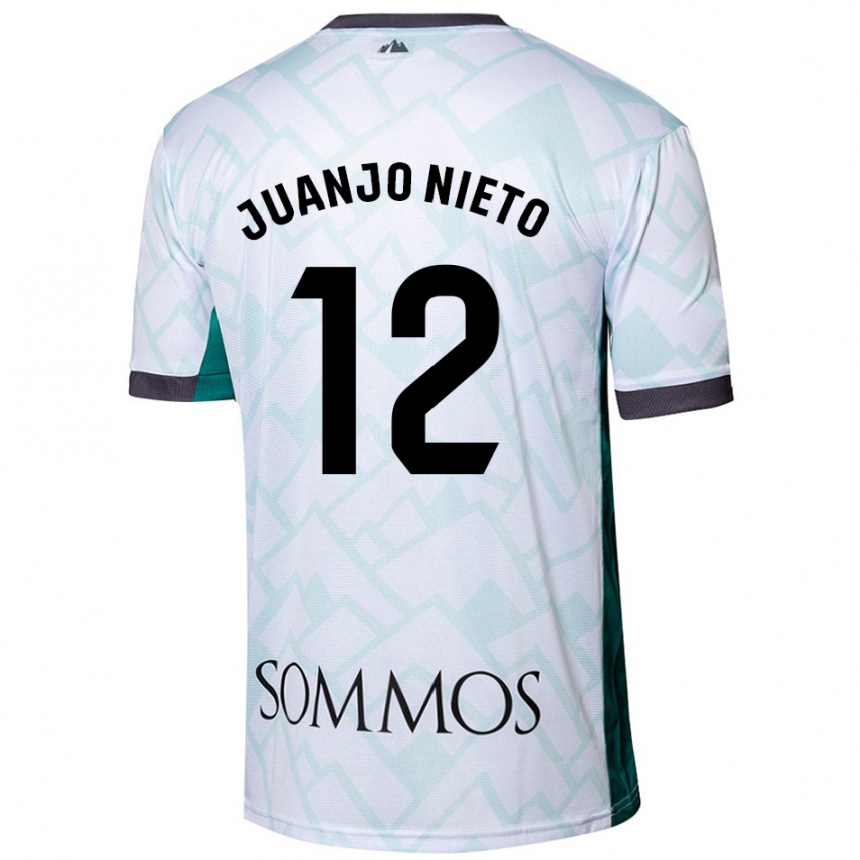 Niño Fútbol Camiseta Juanjo Nieto #12 Blanco Verde 2ª Equipación 2024/25 Argentina