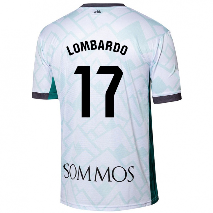 Niño Fútbol Camiseta Enzo Lombardo #17 Blanco Verde 2ª Equipación 2024/25 Argentina