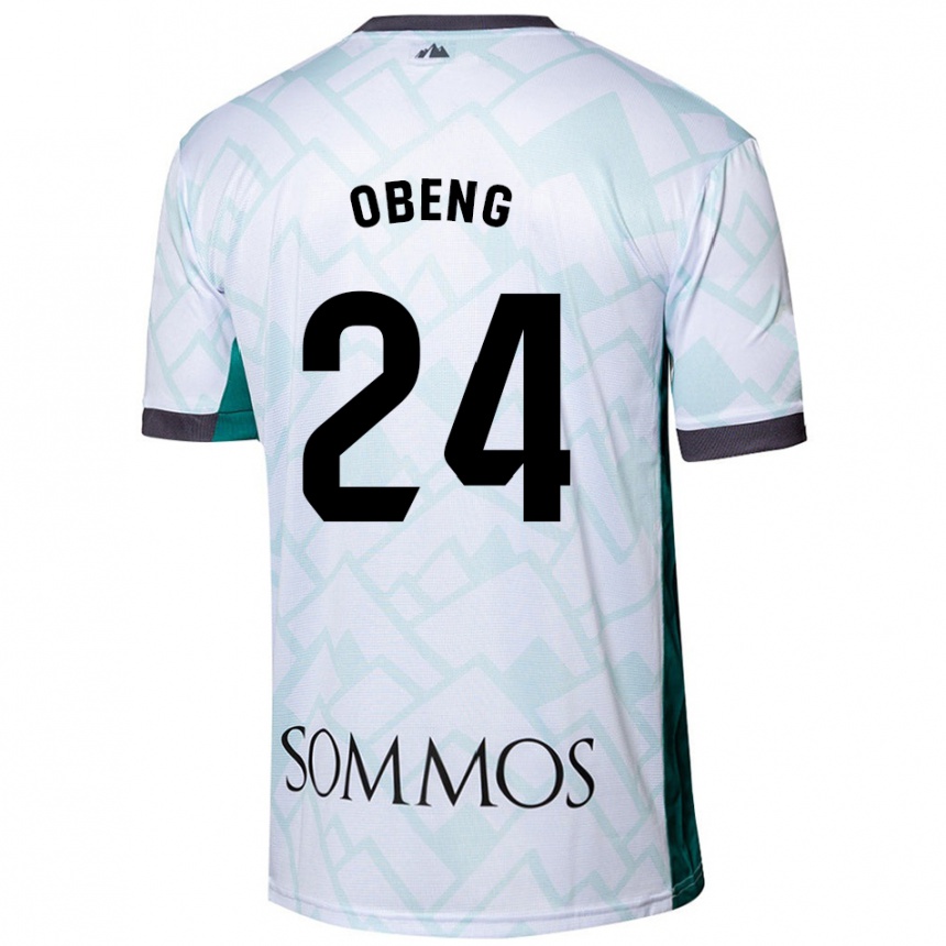 Niño Fútbol Camiseta Samuel Obeng #24 Blanco Verde 2ª Equipación 2024/25 Argentina