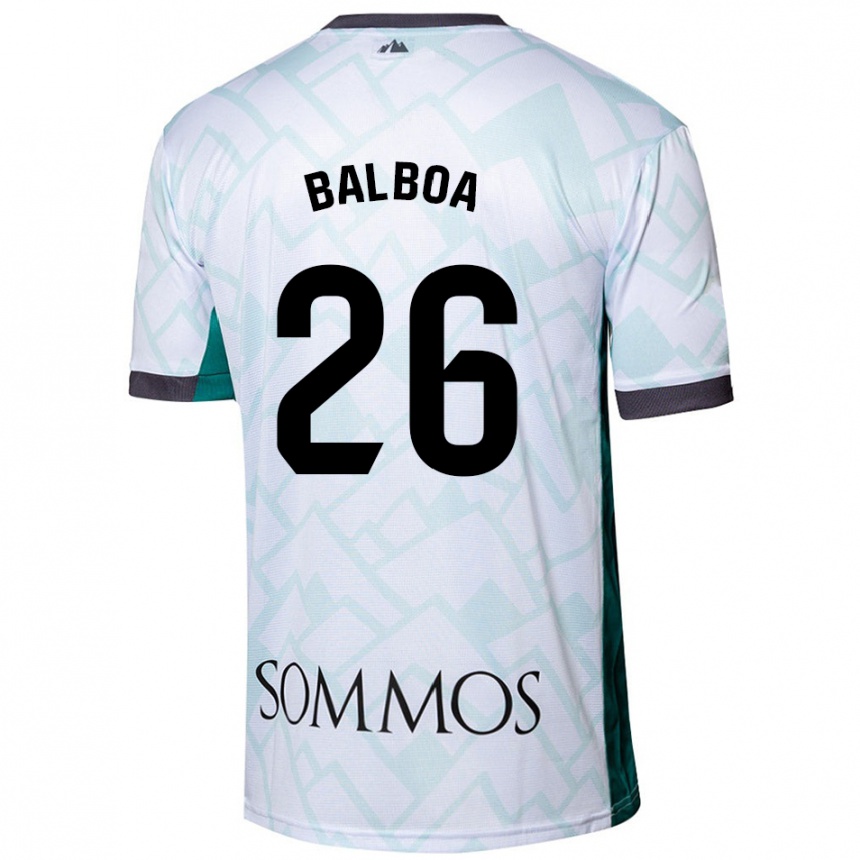 Niño Fútbol Camiseta Álex Balboa #26 Blanco Verde 2ª Equipación 2024/25 Argentina