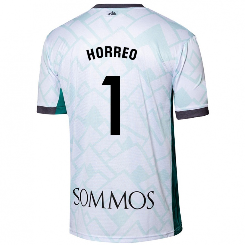 Niño Fútbol Camiseta Berto Hórreo #1 Blanco Verde 2ª Equipación 2024/25 Argentina