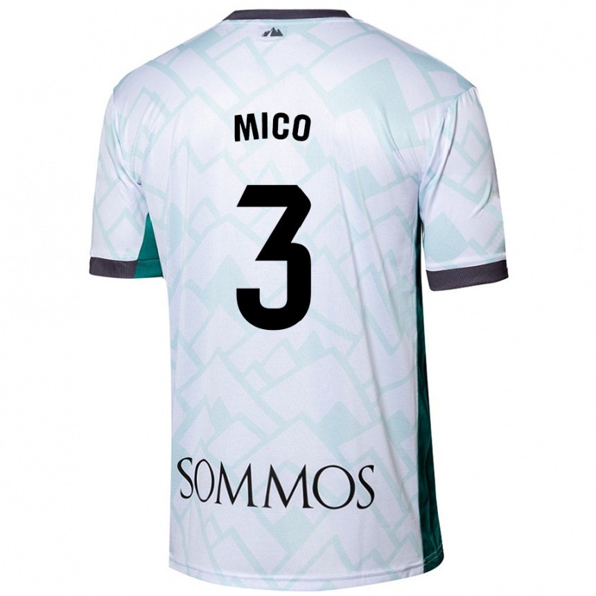 Niño Fútbol Camiseta Sara Micó #3 Blanco Verde 2ª Equipación 2024/25 Argentina