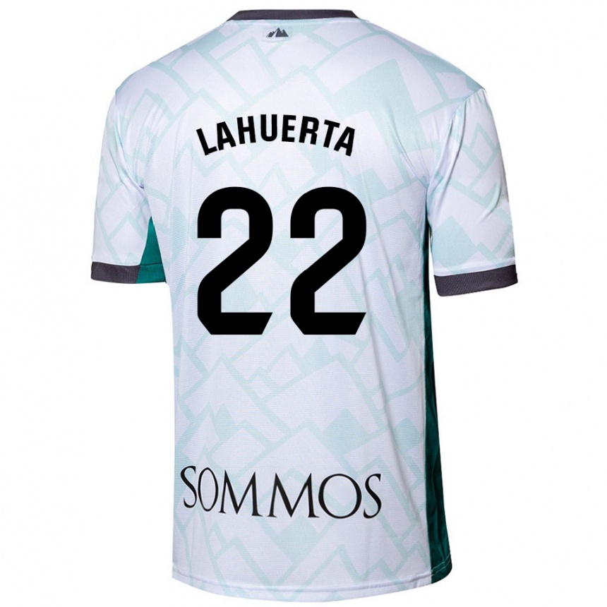 Niño Fútbol Camiseta Gema Lahuerta #22 Blanco Verde 2ª Equipación 2024/25 Argentina