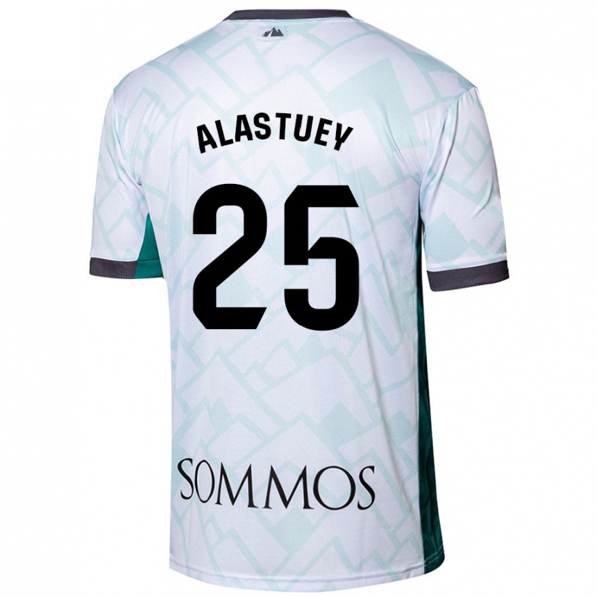 Niño Fútbol Camiseta Martina Alastuey #25 Blanco Verde 2ª Equipación 2024/25 Argentina