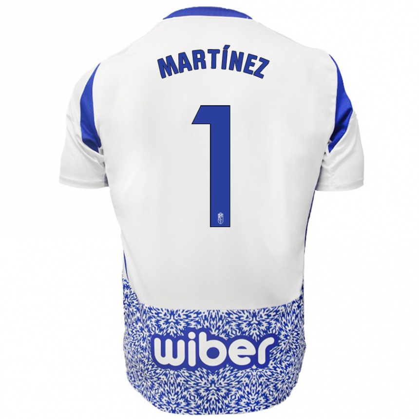 Niño Fútbol Camiseta Marc Martínez #1 Blanco Azul 2ª Equipación 2024/25 Argentina