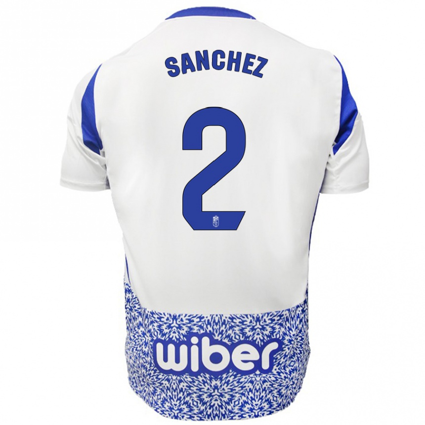 Niño Fútbol Camiseta Rubén Sánchez #2 Blanco Azul 2ª Equipación 2024/25 Argentina