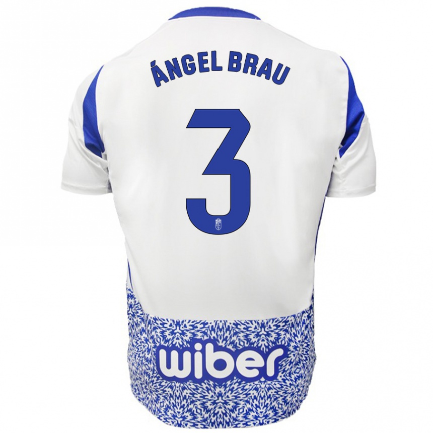 Niño Fútbol Camiseta Miguel Ángel Brau #3 Blanco Azul 2ª Equipación 2024/25 Argentina