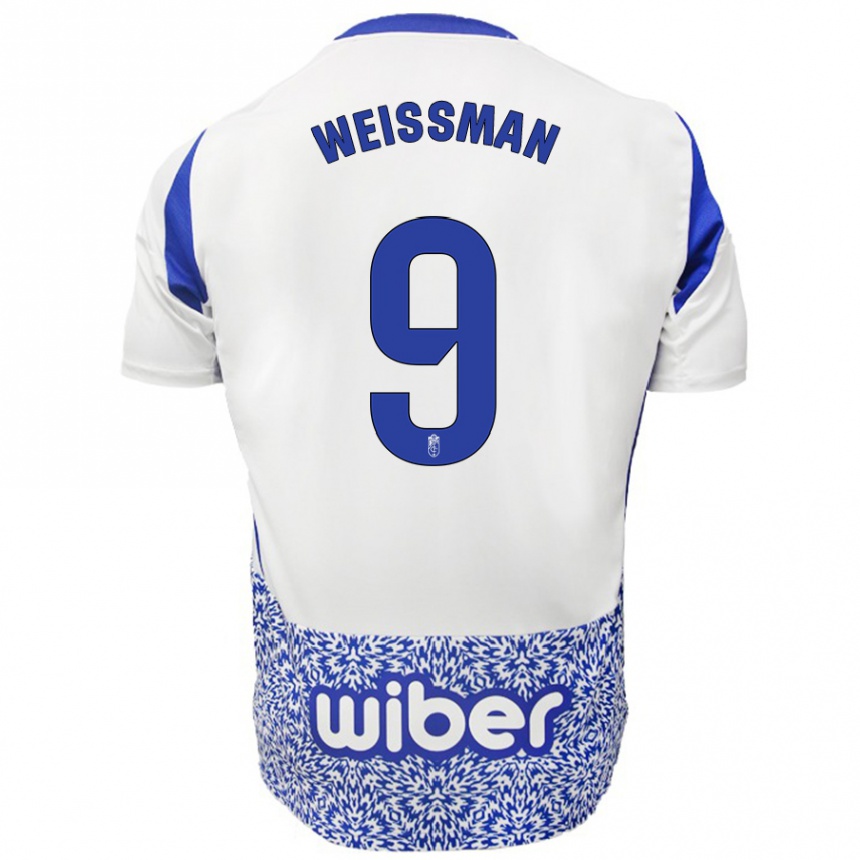 Niño Fútbol Camiseta Shon Weissman #9 Blanco Azul 2ª Equipación 2024/25 Argentina