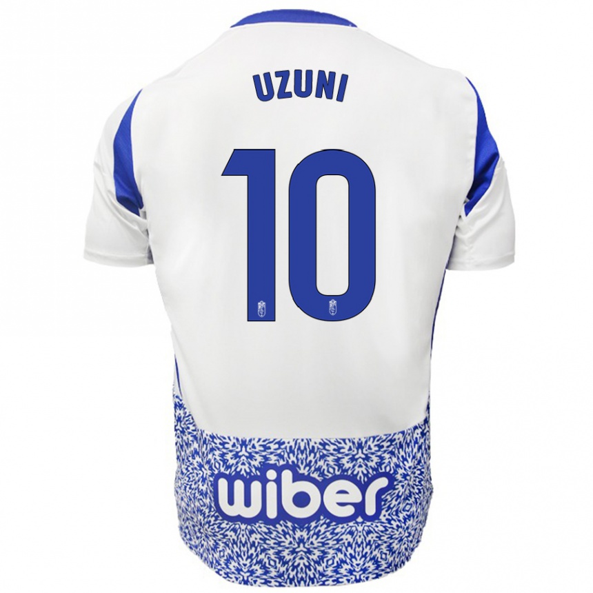 Niño Fútbol Camiseta Myrto Uzuni #10 Blanco Azul 2ª Equipación 2024/25 Argentina